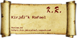 Kirják Rafael névjegykártya